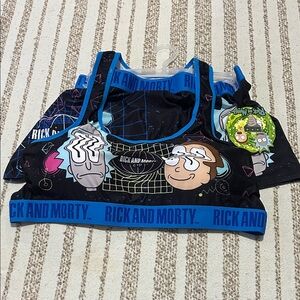 Rick and Morty Women's Black & Blue Sports Bikini Top